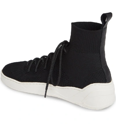 Shop Jslides Jilly High Top Sneaker In Black Knit Fabric