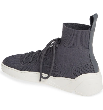 Shop Jslides Jilly High Top Sneaker In Grey Knit Fabric