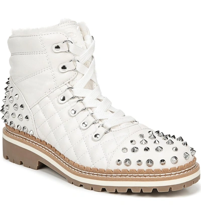 Shop Sam Edelman Bren Boot In Bright White Leather