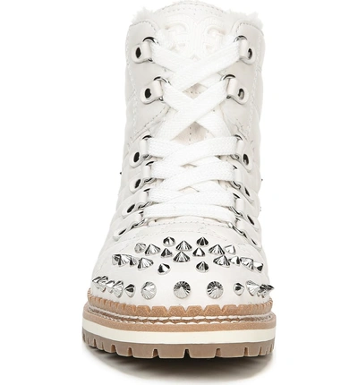 Shop Sam Edelman Bren Boot In Bright White Leather