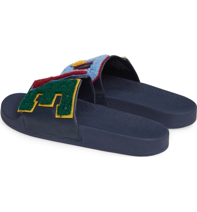 Shop Tory Sport Studded Love Slide Sandal In Bright Navy/ Multi Color