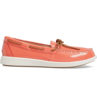 Shop Sperry Oasis Boat Shoe In Coral Patent Leather