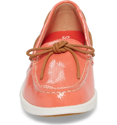 Shop Sperry Oasis Boat Shoe In Coral Patent Leather