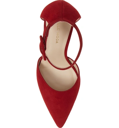 Shop Pelle Moda Ita D'orsay Pump In Scarlet Suede