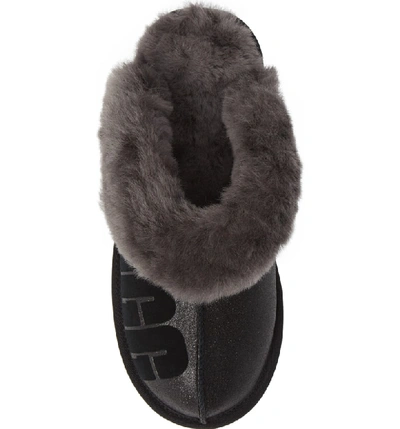 Shop Ugg Sparkle Genuine Shearling Slipper In Black