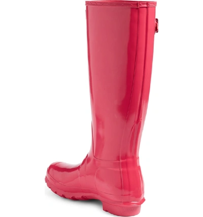 Shop Hunter Original High Gloss Waterproof Boot In Bright Pink