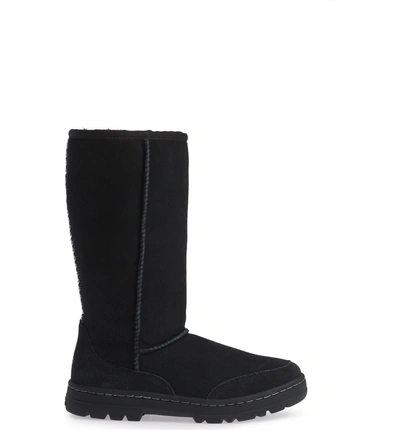 Shop Ugg Ultra Revival Genuine Shearling Tall Boot In Black