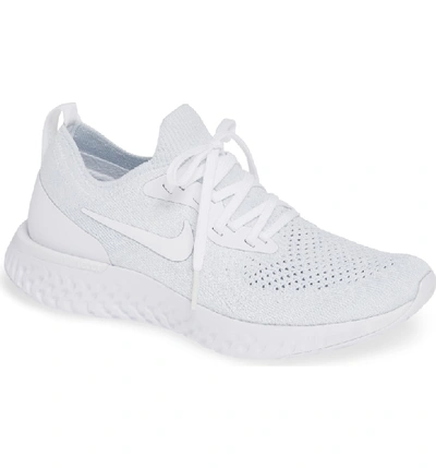 Shop Nike Epic React Flyknit Running Shoe In True White/ White