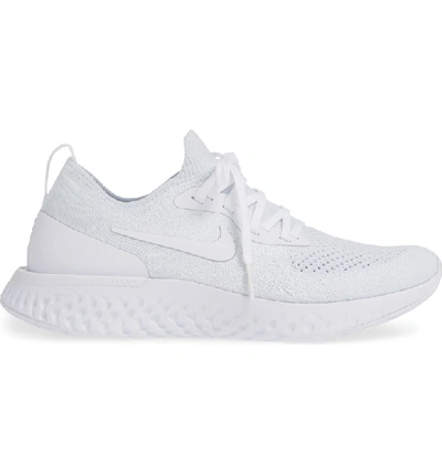 Shop Nike Epic React Flyknit Running Shoe In True White/ White