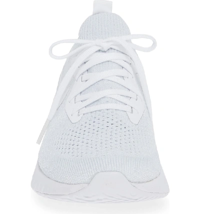 Shop Nike Epic React Flyknit Running Shoe In True White/ White