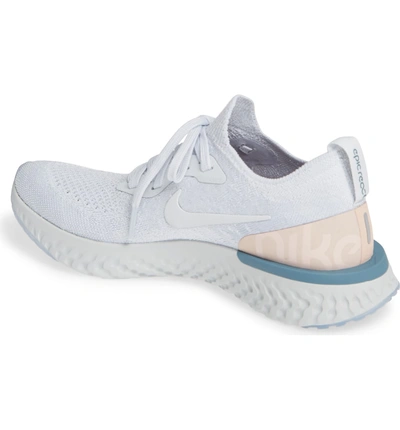 Shop Nike Epic React Flyknit Running Shoe In Pure Platinum/ Pure Platinum