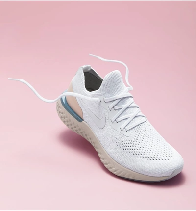 Shop Nike Epic React Flyknit Running Shoe In Pure Platinum/ Pure Platinum