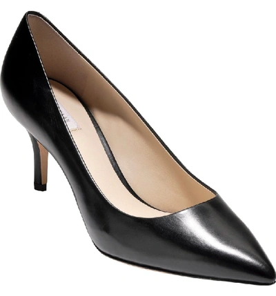 Shop Cole Haan Vesta Pointy Toe Pump In Black Leather