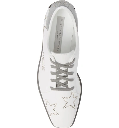 Shop Stella Mccartney Sneak-elyse Studded Wedge Sneaker In White/ Black