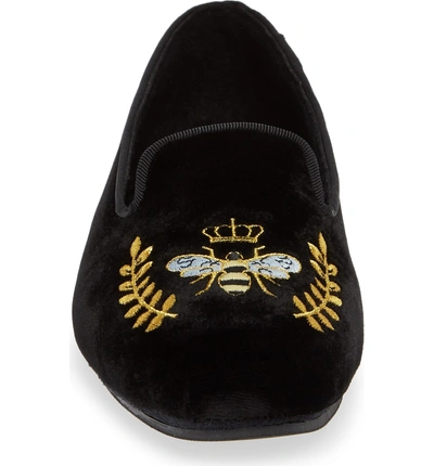 Shop Patricia Green Royalty Smoking Slipper In Black Velvet