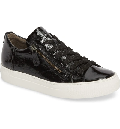 Shop Paul Green Toby Sneaker In Black Crinkled Patent