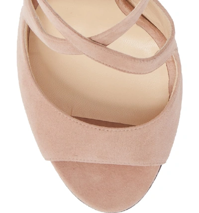 Shop Jimmy Choo Emily Peep Toe Sandal In Pink Suede