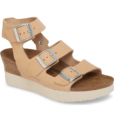 Birkenstock Linnea Platform Wedge Sandals In Nude Leather | ModeSens