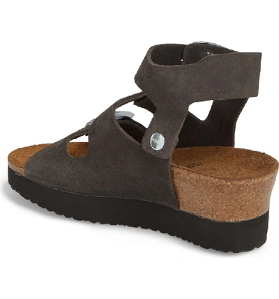 Shop Birkenstock Linnea Platform Sandal In Anthracite Suede