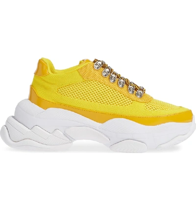 Shop Jeffrey Campbell Hotspot Lace-up Sneaker In Yellow Mesh Combo