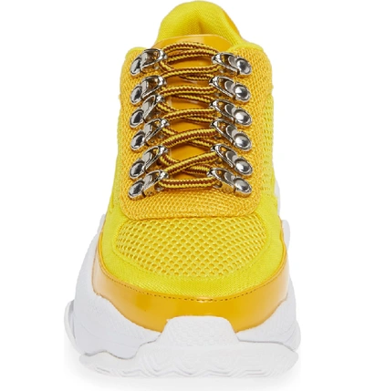 Shop Jeffrey Campbell Hotspot Lace-up Sneaker In Yellow Mesh Combo