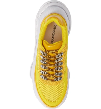 Shop Jeffrey Campbell Hotspot Lace-up Sneaker In Yellow Mesh Combo