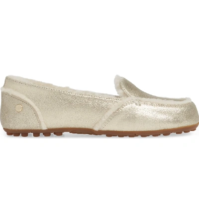 Shop Ugg Hailey Metallic Slipper In Platinum Gold