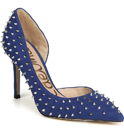 Shop Sam Edelman Hadlee D'orsay Pump In Deep Indigo Leather