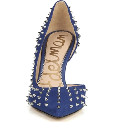 Shop Sam Edelman Hadlee D'orsay Pump In Deep Indigo Leather