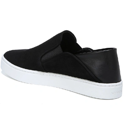 Shop Vince Garvey Slip-on Sneaker In Black Suede