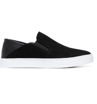 Shop Vince Garvey Slip-on Sneaker In Black Suede