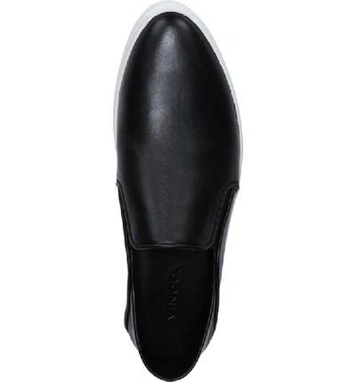 Shop Vince Garvey Slip-on Sneaker In Black Leather