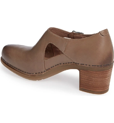 Shop Dansko Hollie Bootie In Taupe Burnished Leather