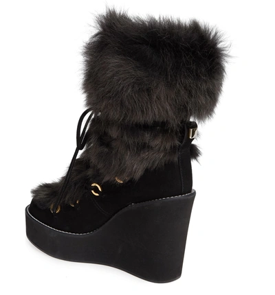 Shop Stuart Weitzman Nikita Genuine Fur Boot In Black Helsinki