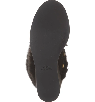 Shop Stuart Weitzman Nikita Genuine Fur Boot In Black Helsinki