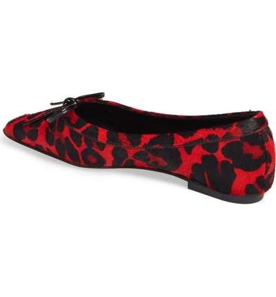 Shop Jeffrey Campbell Achira Genuine Calf Hair Flat In Red Cheetah Calf Hair