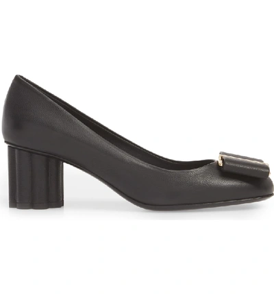 Shop Ferragamo Capua Bow Pump In Black