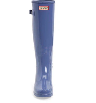 Shop Hunter Original Refined High Gloss Waterproof Rain Boot In Adder Blue