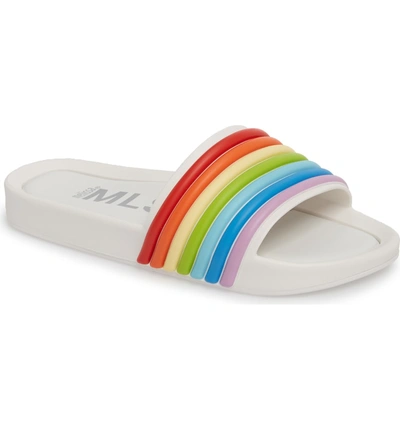 Shop Melissa Beach Slide Sandal In Shiny White
