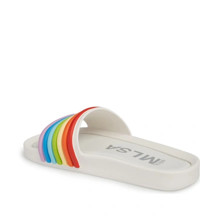Shop Melissa Beach Slide Sandal In Shiny White