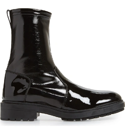 Shop Aquatalia Leoda Ankle Water Resistant Boot In Black Patent