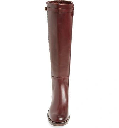 Shop Cole Haan Lexi Grand Knee High Stretch Boot In Cordovan Leather