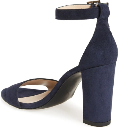 Shop Pelle Moda Bonnie Ankle Strap Sandal In Midnight Blue Suede