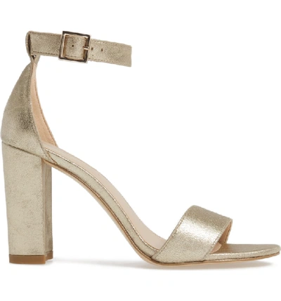 Shop Pelle Moda Bonnie Ankle Strap Sandal In Platinum Gold Leather