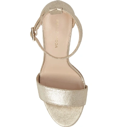 Shop Pelle Moda Bonnie Ankle Strap Sandal In Platinum Gold Leather