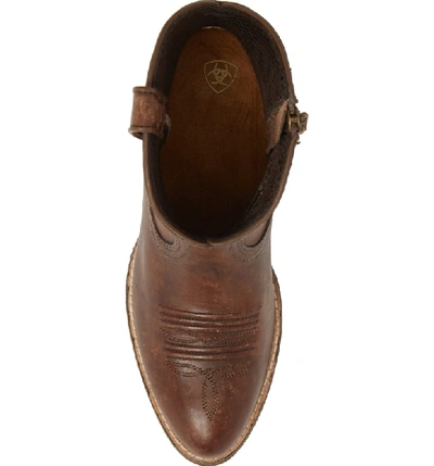 Ariat Darlin Short Western Boot In Distressed Brown Leather