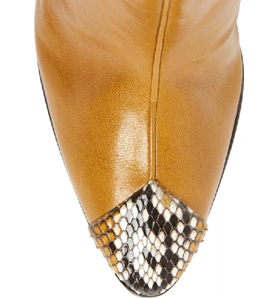 Shop Givenchy Kangaroo Leather & Genuine Python Boot In Amber