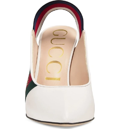 Shop Gucci Sylvie Bee Slingback Pump In White