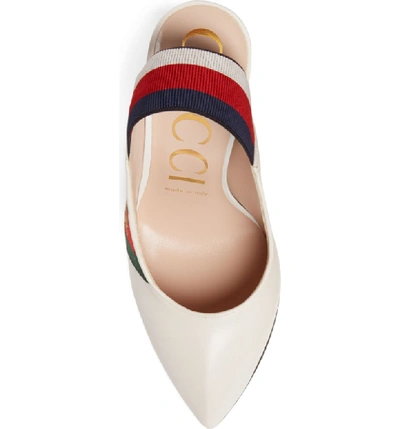 Shop Gucci Sylvie Bee Slingback Pump In White