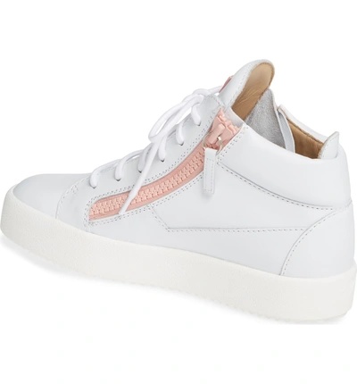 Shop Giuseppe Zanotti May London High Top Sneaker In White/ Pink